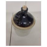 Western Stoneware Pottery Jug with Handle and Cork