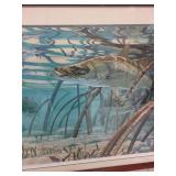 Framed Don Ray Signed Fish Artwork Print 39x28 Inches