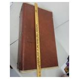 Vintage Brown Suitcase with Brass Hardware and Fabric Lining