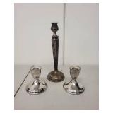 Group of Weighted Sterling Silver Candlestick Holders