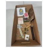 Vintage Collectibles Lot with Coins, Everlast Mitt, Spoons, and Ephemera