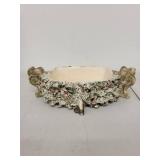 Vintage Ornate Ceramic Planter with Floral Accents