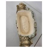 Vintage Ornate Ceramic Planter with Floral Accents