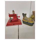 Vintage Toy Collection with Marx Sew Master, Snoopy Canteen, and Wind-Up Toys