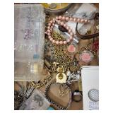 Large Assorted Vintage Jewelry Lot with Trinket Boxes