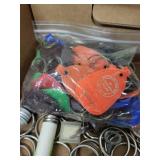 Mixed Lot of Vintage Keys, Padlocks, Keychains, and Accessories