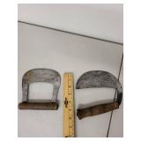 Set of 2 Vintage Ulu and Mezzaluna Choppers with Wooden Handles
