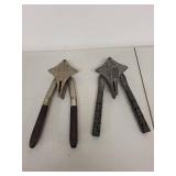 Pair of Antique Little Giant Cast Iron Lemon Squeezers