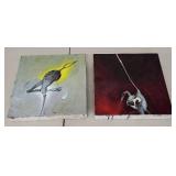 Pair of Original Signed Art Panels by Maximus Anza Stephan
