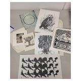 Collection of Vintage Art Prints and Illustrations Assorted Subjects