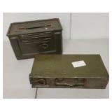 2 Military Ammo Cans with Linked Belt Links