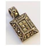 Vintage Sterling Silver Marcasite Pendant