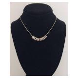 Sterling Silver Chain with 14K Gold Box Charms