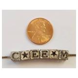 Sterling Silver Chain with 14K Gold Box Charms