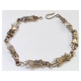 Vintage Sterling Silver Hand Link Bracelet