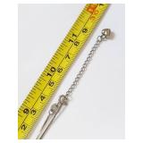 Sterling Silver Lariat Style Heart & Pearl Necklace