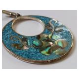 Alpacar Abalone and Turquoise Chip Earrings