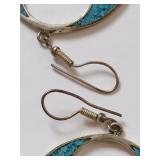 Alpacar Abalone and Turquoise Chip Earrings