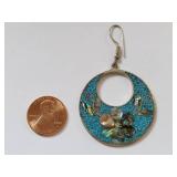 Alpacar Abalone and Turquoise Chip Earrings