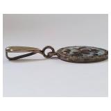 Ornate Sterling Cloisonne Round Pendant with Purple Stones