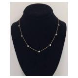 Gold-Tone Sterling Silver Diamond Necklace by Avon