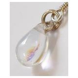 Sterling Silver Teardrop Earrings with Clear Gemstones