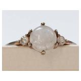Sterling Silver Moonstone Ring with Delicate Band