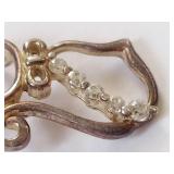 Vintage Sterling Silver Cat-Shaped Rhinestone Pendant