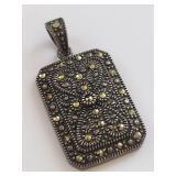 Vintage Sterling Silver Marcasite Pendant