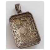 Vintage Sterling Silver Marcasite Pendant