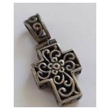 Vintage Style Sterling Silver Intricate Cross Pendant