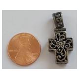 Vintage Style Sterling Silver Intricate Cross Pendant