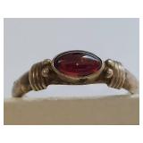 Vintage Gold-Toned Ring with Red Gemstone