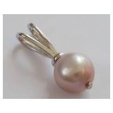 Sterling Silver Pink Pearl Pendant 925