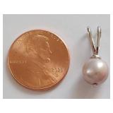 Sterling Silver Pink Pearl Pendant 925