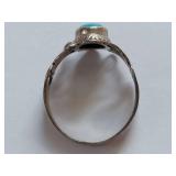 Vintage Sterling Silver Ring with Turquoise Stone