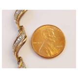 Gold-Tone Sterling Bracelet with Accents, 925 Marked