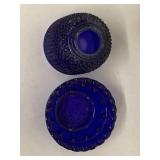 S. Clarke Diamond Point Fairy Pyramid Lamp - Cobalt Blue