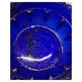 S. Clarke Diamond Point Fairy Pyramid Lamp - Cobalt Blue