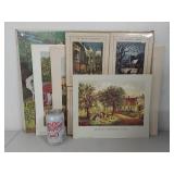 Collection of Vintage Americana Prints and 