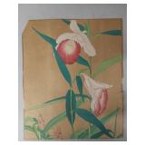 Collection of 4 Vintage Floral Artworks on Paper