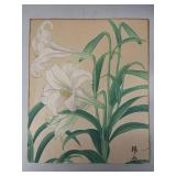 Collection of 4 Vintage Floral Artworks on Paper