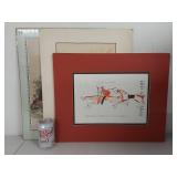 3 Vintage Art Prints Native American & Nature Illustrations