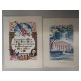 SIGNATURE NOT AUTHENTICATED John F. Kennedy & Jacqueline Kennedy Memorabilia Lot - Art Prints & Portraits