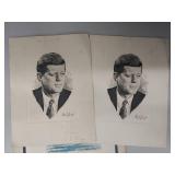SIGNATURE NOT AUTHENTICATED John F. Kennedy & Jacqueline Kennedy Memorabilia Lot - Art Prints & Portraits