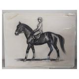Three Artworks: Charcoal Horse Drawings R Ramstad & Bill Sucke Print