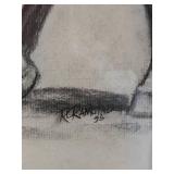 Three Artworks: Charcoal Horse Drawings R Ramstad & Bill Sucke Print