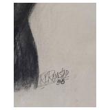 Three Artworks: Charcoal Horse Drawings R Ramstad & Bill Sucke Print