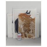 Three Artworks: Charcoal Horse Drawings R Ramstad & Bill Sucke Print