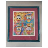 Framed Donald Duck Art by Peter Max - Unsigned